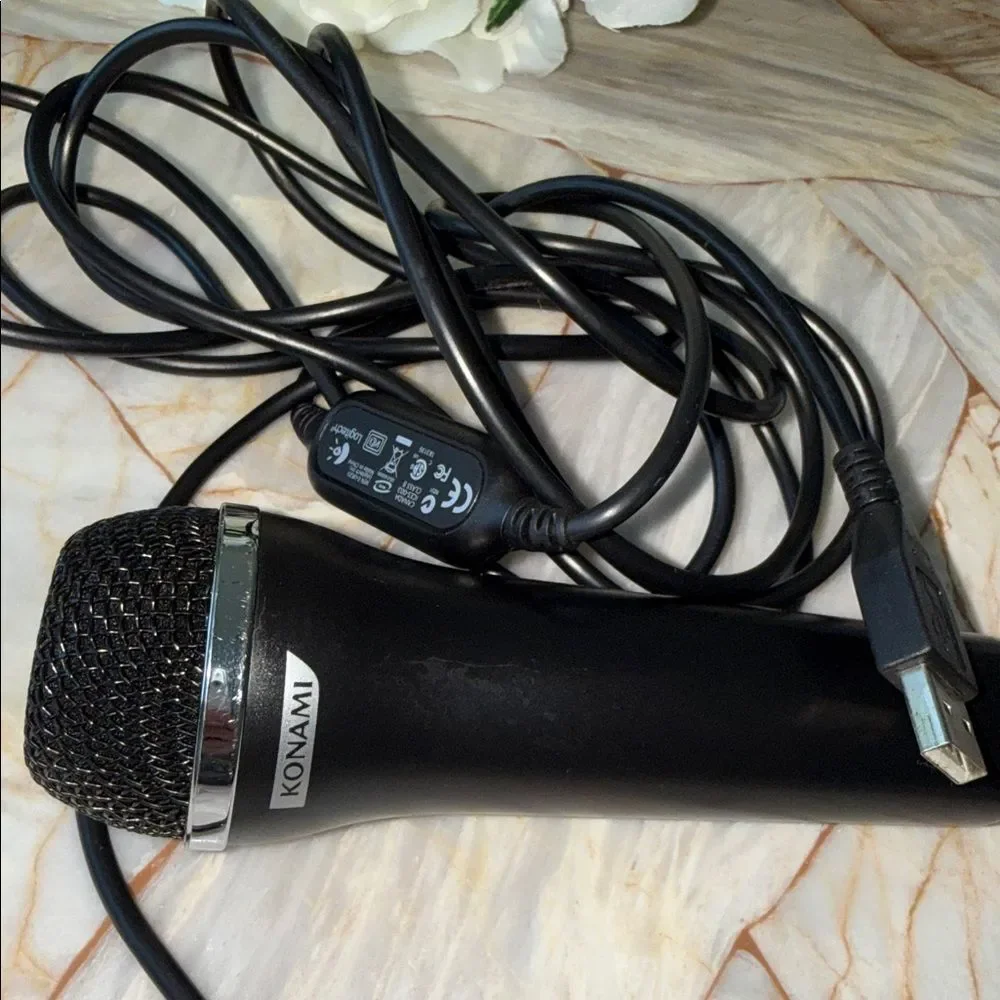 Konami USB Wired Microphone Black Handheld Gaming Karaoke Mic Accessory